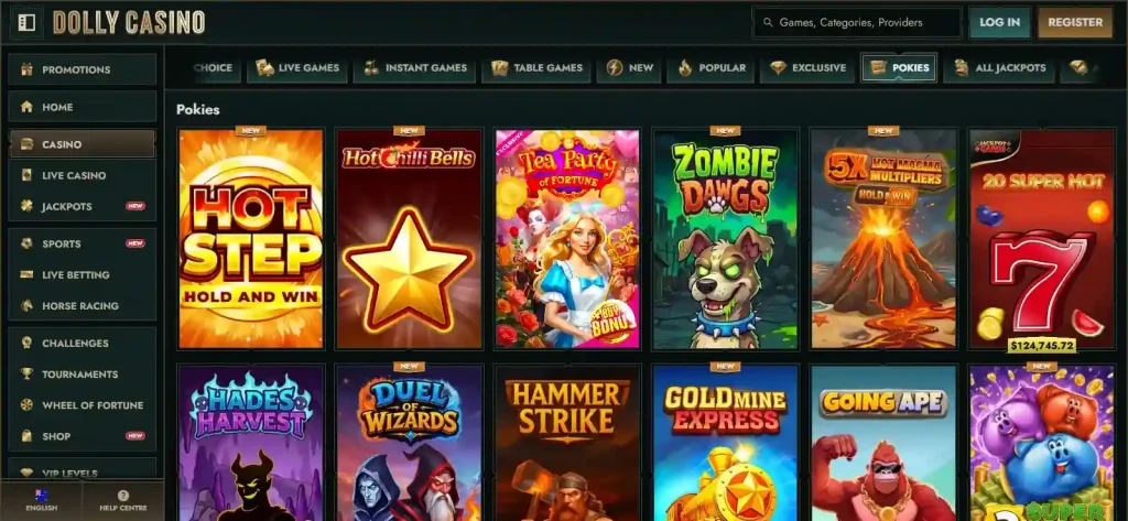 Current Dolly Casino Australia pokies catalogue