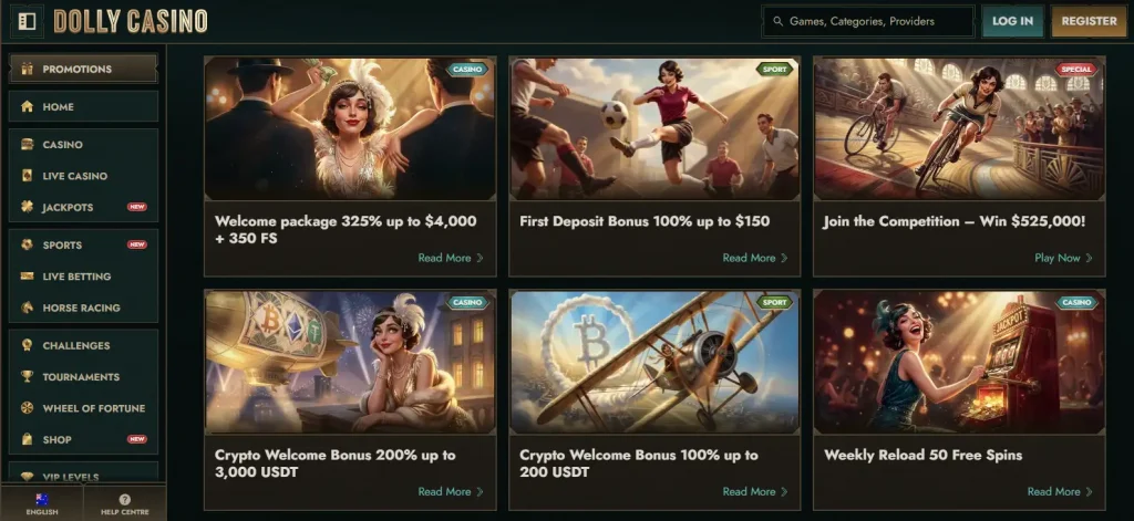 Current Dolly Casino Australia promotions page